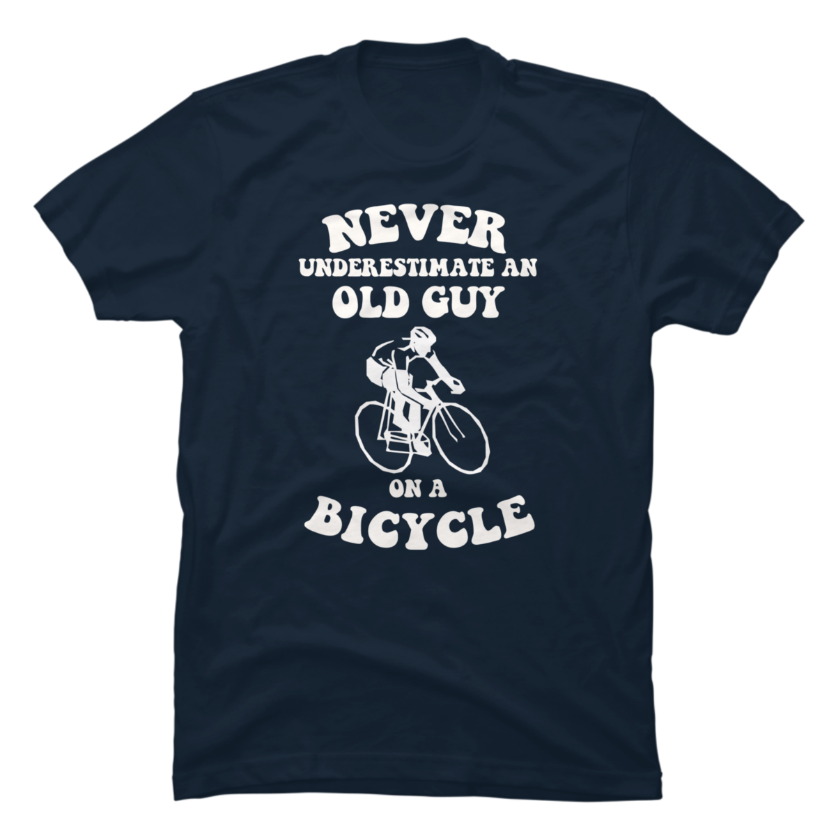 old man with a bicycle t-shirt